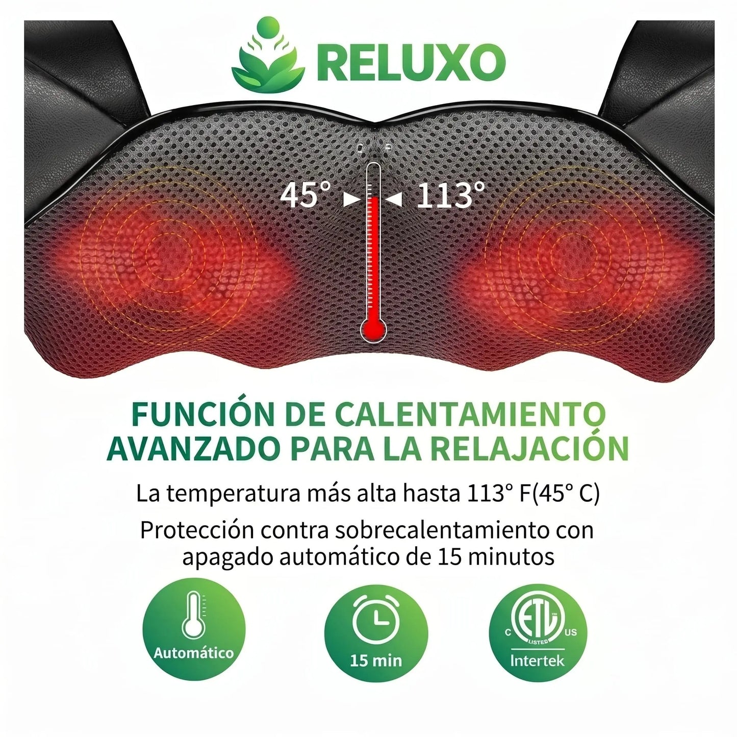 Masajeador Cervical Reluxo con Calor Infrarrojo