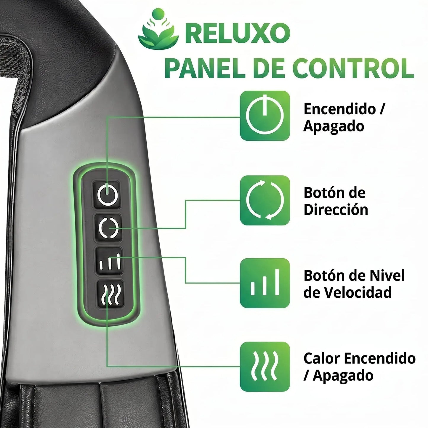 Masajeador Cervical Reluxo con Calor Infrarrojo